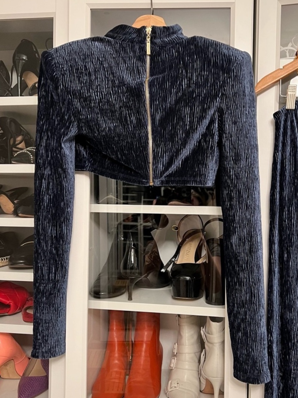 Bronx and Banco Cleopatra Two Piece Navy Velvet Set - Picture 7 of 11